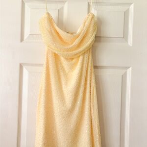 Windsor Light Yellow Beaded Dress -Homecoming